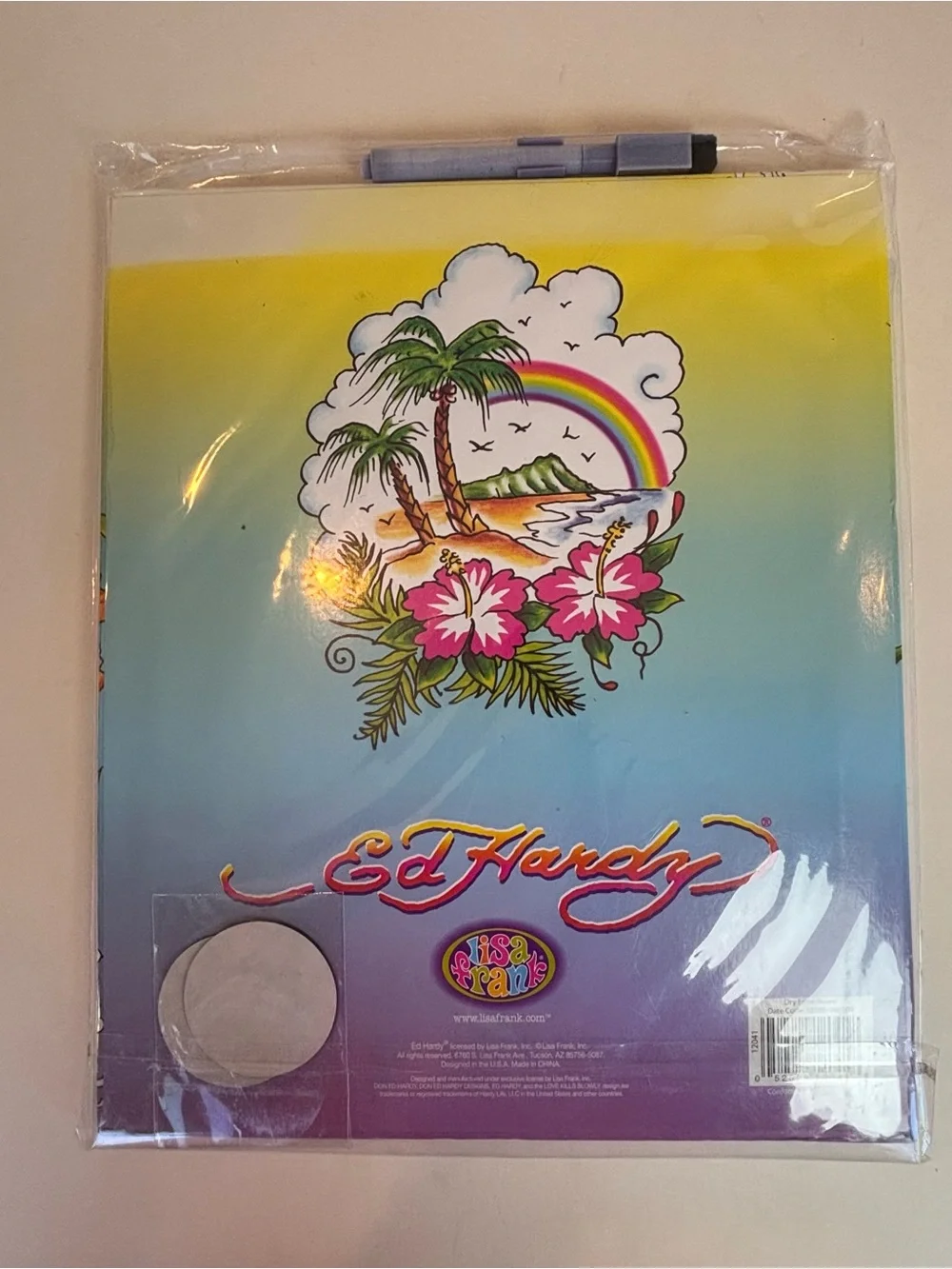 Lot of 3 NEW Ed Hardy Tropical Island Koi Dry Erase Boards Marker Magnets Sealed